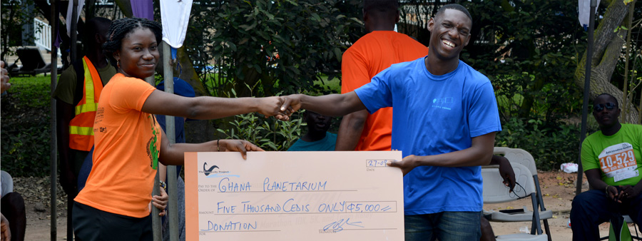The Longevity Project presents a donation to the Ghana Planetarium, AIM 2015