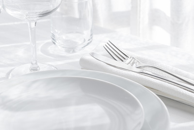 place setting for catered buffet